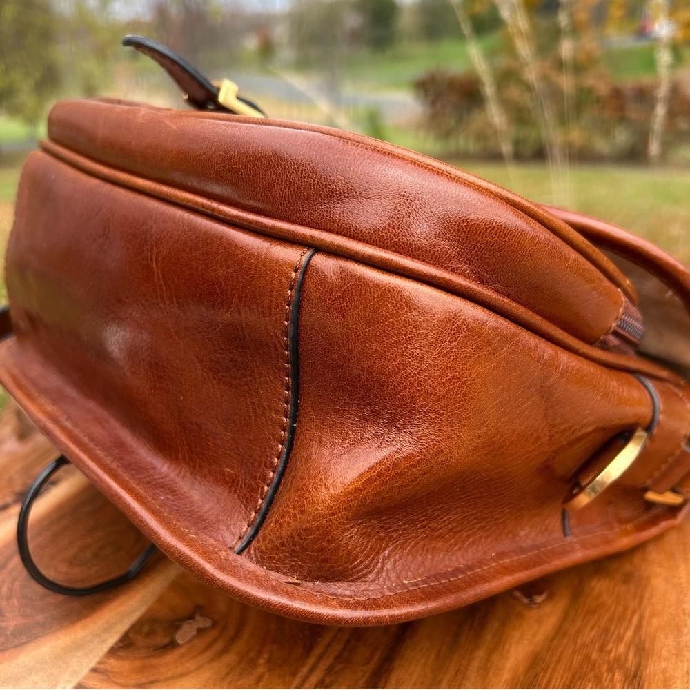 Italian Vechetta Leather Saddle Bag Brown Time Resistance “Women in Love” NWT - Picture 14 of 17